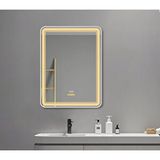 Akıllı Ayna Buhar Tutmayan Hareket Sensörlü 3 Renk Ledli Beyaz Çerçeveli Banyo Aynası 60x90 Çok Renkli