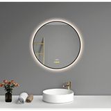 Akıllı Ayna Buhar Tutmayan Hareket Sensörlü 3 Renk Ledli Gümüş Çerçeveli Banyo Aynası 75 Cm Çok Renkli