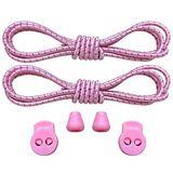 Akıllı Bağcık, Pratik Kilitli Sistem Lastikli Ayakkabı Bağcığı, Bağlanma Gerektirmeyen Spor, Çocuk, Klasik Ayakkabı ve Bot Bağcığı, 1 Çift (DÜZ, Pembe)