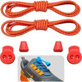 Akıllı Bağcık, Pratik Lastikli Ayakkabı Bağcığı, Spor, Çocuk, Klasik ve Bot Bağcığı, 1 Çift - Turuncu