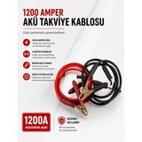 Akıllı Bayi 1200 Amper Akü Takviye Kablosu 2 Metre Bakır Uçlu