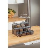 Akıllı Bayi 12'li 3 Boy Kavanoz Seti & Saklama Kabı & Erzak Kabı 6X650/1300/1900 ml (40 Lı Etiket Hediyeli)