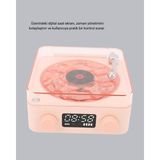 Akıllı Bayi 3-Ü-1 Gece Işığı Bluetooth Hoparlör ve Dijital Saat Vintage Plak Çalar Tasarımlı