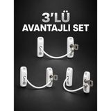 Akıllı Bayi 3’lü Pencere Güvenlik Kilidi Seti Anahtarlı Çocuk Güvenlik Kilidi - 0 - 1 Yaş