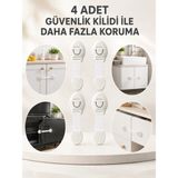 Akıllı Bayi 4'lü Esnek Kayışlı Çocuk Güvenlik Kilidi Pratik ve Güvenli Kullanım