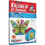 Akıllı Bayi 5304 Ahşap Kalemlik ve Kumbara Seti Aby - Çok Renkli