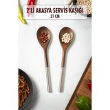Akıllı Bayi Akasya 2 Li Servis Kaşığı & Sunum Kaşığı & Salata Servis Seti