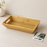 Akıllı Bayi Bambu Dikdörtgen Sunum Tepsisi 16X30X4.5 cm (Çift Kulplu) - Çok Renkli