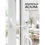 Akıllı Bayi Beyaz Kablolu Pencere Kilidi Anahtarlı Güvenlik Sistemi Çocuk Koruma Aparatı - 0 - 1 Yaş