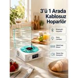 Akıllı Bayi Bluetooth Hoparlör – 3-Ü-1 Saatli Gece Lambası ve Vintage Tasarım Aby - Çok Renkli