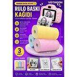 Akıllı Bayi Çocuk Fotoğraf Makinesi Yedek Termal Baskı Kağıdı Renkli (3 Lü Rulo) – 57X25MM