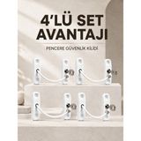 Akıllı Bayi Çocuk Güvenliği Için Pencere Kilidi Anahtarlı 4’lü Paket - 0 - 1 Yaş