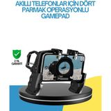 Akıllı Bayi Dört Parmak Destekli Mobil Gamepad Tetikli Oyun Kontrolcüsü