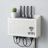 Akıllı Bayi Duvar Tipi Wi-Fi Modem Saklama Kutusu(Beyaz) – Kablo Düzenleyici Router Raf Organizer - Çok Renkli