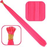 Akıllı Bayi Fiber Sentetik Boncuk Kaynaklık Renkli Saç - Koyu Pembe - 100 Adet - standart