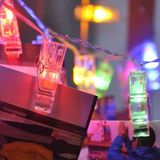 Akıllı Bayi GD972 Şerit Pilli Aydınlatma 2 Metre 10 Adet Rgb Mandal LED - Çok Renkli