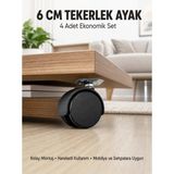 Akıllı Bayi Halı ve Beton Uyumlu Kilitsiz Mobilya Tekerleği 4’lü
