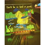 Akıllı Bayi Neon Işıklı 7 Renk Işık Boyama Kalemli LED Resim Panosu Boyama Tahtası Kalemleri 20 x 20