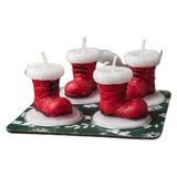Akıllı Bayi Noel Baba Ayakkabı Mum 4'li - Renkli