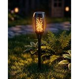 Akıllı Bayi Solar Alev Efektli Bahçe Lambası Otomatik Işık Sensörlü Suya Dayanıklı Dekoratif Aydınlatma - Çok Renkli