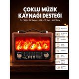 Akıllı Bayi Solar Panelli Alev Işıklı Bluetooth Hoparlör – Çoklu Giriş, Uzun Pil Ömrü Aby - Çok Renkli