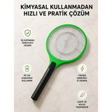 Akıllı Bayi Taşınabilir Elektronik Sineklik – Üç Katmanlı Güvenli Izgara ve Kimyasız Koruma
