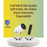 Akıllı Bayi Tçift Kollu Tasarımlı Kablosuz Projeksiyon – 4k, 10.000 Oyun ve Smart App Desteği - Çok Renkli