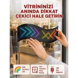 Akıllı Bayi USB Girişli Rgb LED Tabela Ayarlanabilir Parlaklık ve Kayan Yazı Özellikli