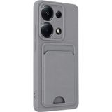 Akıllı Bayi Xiaomi Redmi Note 13 Pro 4g Kılıf Kelvin Kartvizitli Silikon - Gri