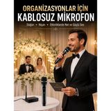 Akıllı Bayi Yeni Nesil Kablosuz El Mikrofonu Seti Dijital Ekranlı Çift Mikrofonlu