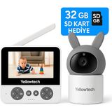 Akıllı Bebek Kamerası Monitörlü – Karşılıklı Konuşma, Gece Görüşü, Sıcaklık Algılama, 32GB SD Kart Hediye