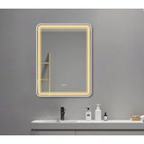 Akıllı Buhar Tutmayan 3 Renk Ledli Beyaz Çerçeveli Banyo Aynası Duvar Lavabo Aynası 60x90 Çok Renkli