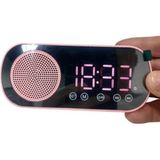 Akıllı Çalar Saat Fm Radyo Bt Modu Çift Alarm Şarj Edilebilir Pil Parlaklık Ayarlı Tasarım - Pembe
