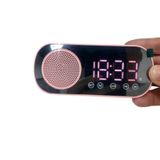 Akıllı Çalar Saat Fm Radyo Bt Modu Çift Alarm Şarj Edilebilir Pil Ve Parlaklık Ayarlı Tasarım Pembe