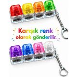 Akıllı Cep Dünyası Teknoloji Mağazası Çok Renkli Işıklı 4 Tuşlu Stres Atıcı Mekanik Tuş Anahtarlık Sesli Mekanik Tuş Hissi Eğlence 1 ad.