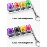 Akıllı Cep Dünyası Teknoloji Mağazası Karışık Renk Işıklı 4’lü Stres Atıcı Mekanik Tuş Anahtarlık Sesli Mekanik Tuş Hissi • Eğlenceli Kullanım - Şeffaf