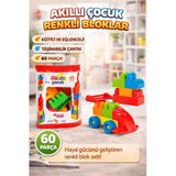 Akıllı Çocuk Renkli Bloklar 60 Parça Eğitici Ve Taşınabilir Yapı Oyuncağı