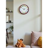 Akıllı Durak 36 cm Kırmızı Çocuk Odası Duvar Saati