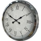 Akıllı Durak 60 cm Krom Metal Roma Rakamlı Duvar Saati