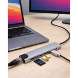 Akıllı Durak 8 Port Type C Hub USB HDMI RJ45 Sd Tf Kart Okuyucu Çoklayıcı