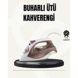 Akıllı Durak Buharlı Ütü 2200W Seramik Taban 300 ml Kahverengi Dikey Ütüleme