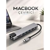 Akıllı Durak Çevirici Dönüştürücü Adaptör Macbook 3 In 1 Type-C To Hdmı USB 3.0