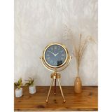Akıllı Durak Gold Metal Mini Tripod Sade Masa Saati 45×26 cm