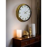 Akıllı Durak Gold & White Lüks Tasarım 40 cm Gold Metal Duvar Saati