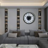 Akıllı Durak Krom Şıklık Sade 60 cm Çarklı Duvar Saati