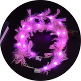 Akıllı Durak LED Işıklı Rgb 3 Fonksiyonlu Otrişli Parti Tacı Pembe Renk
