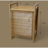 Akıllı Durak Orta Boy Ahşap Bambu Kirli Sepeti 40X35X60