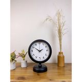 Akıllı Durak Siyah Metal Farsça Masa Saati 25×20 cm