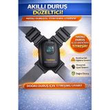 Akıllı Duruş Düzeltici Korse Ayarlanabilir Titreşim Uyarılı Postür Destekleyici Sırt Dikleştirici Kamburluk Önleyici Cihaz