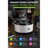 Akıllı Filtreli Küllük Usb Şarjlı Duman Emici Masaüstü Koku Azaltıcı Küllük Beyaz Model
